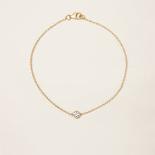 Womens | 14K Solid Yellow Gold | Solitaire Bezel Bracelet | 0.15 CTW Diamonds
