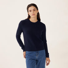 Womens | Mila Cashmere Boxy Crop Sweater | Navy