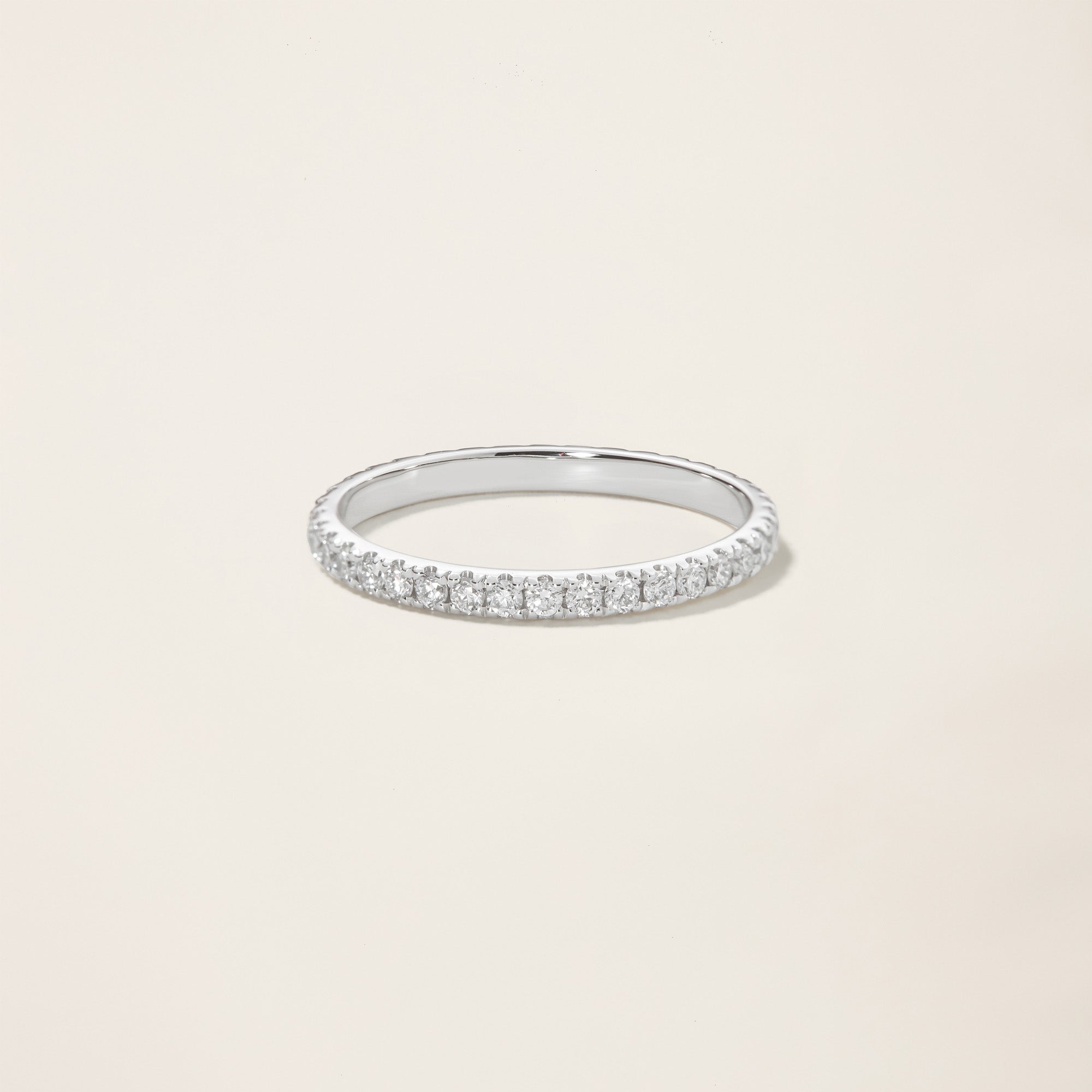 Womens | 14K Solid White Gold | Eternity Band | 0.59 CTW Diamonds