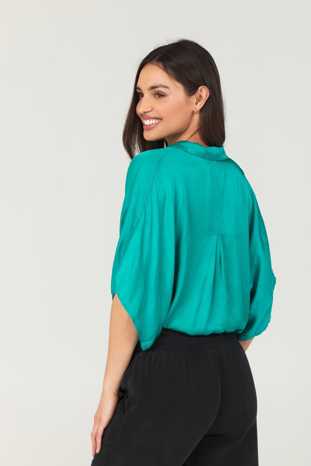 Flowy Tie Waist Shirt | Tropical Teal