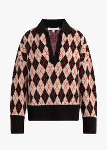black red argyle