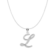 The Iced Out Script Initial Necklace | Silver