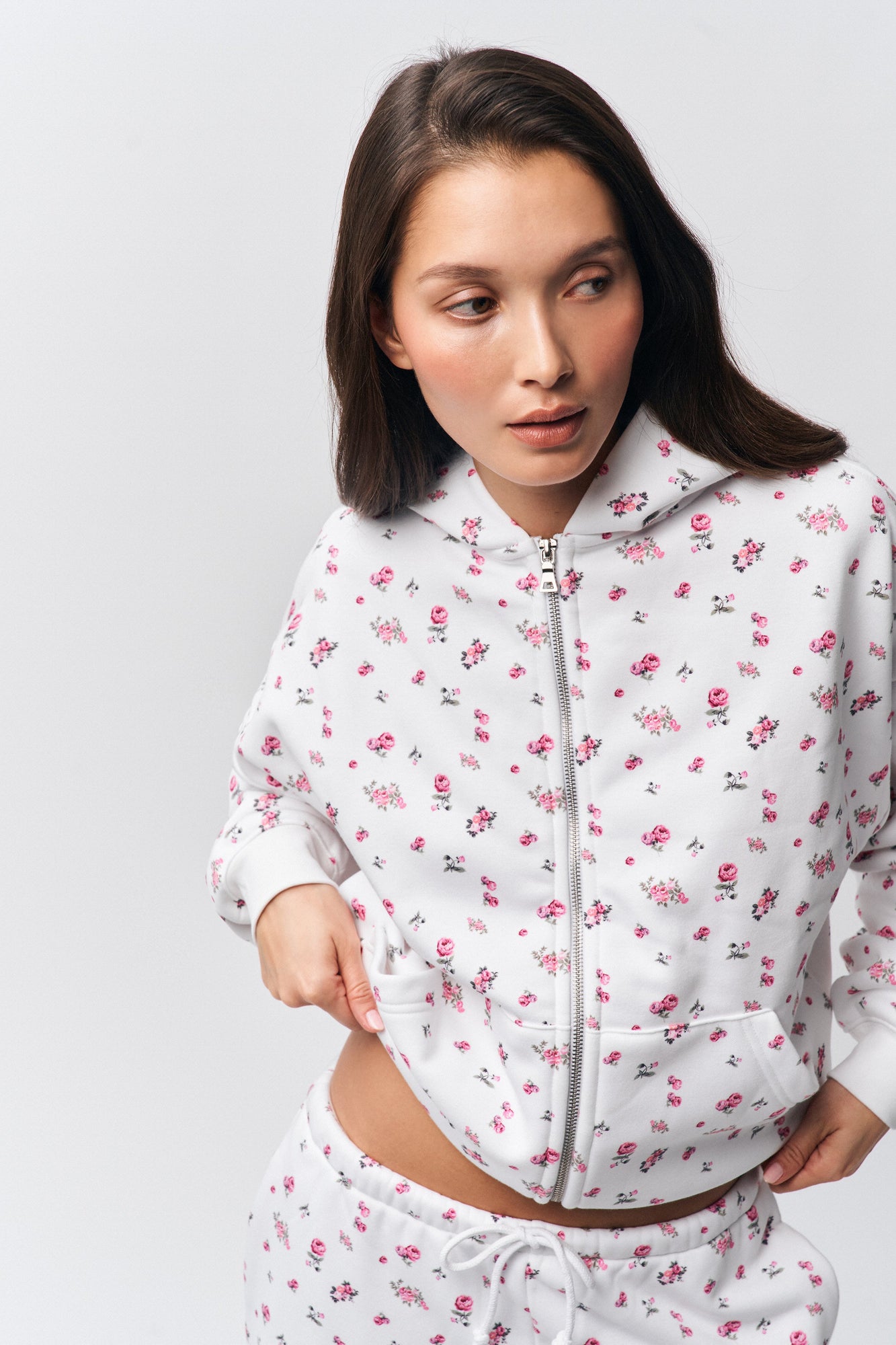 Womens | Zip Up Hoodie | Sweet Floral