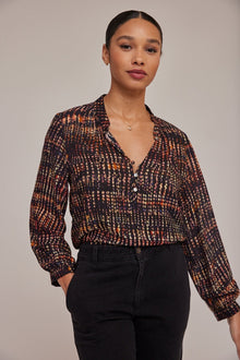 Half Placket Pullover - City Lights Print