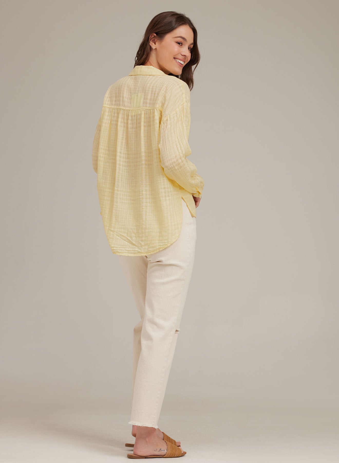 Long Sleeve High Low Hem Shirt |Sunbeam