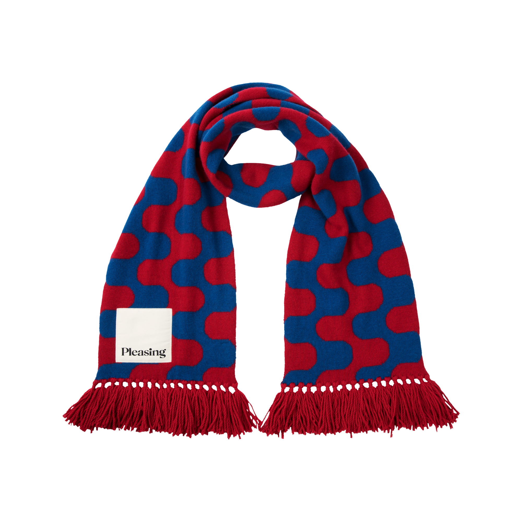 The Squiggle Knit Scarf | Blue