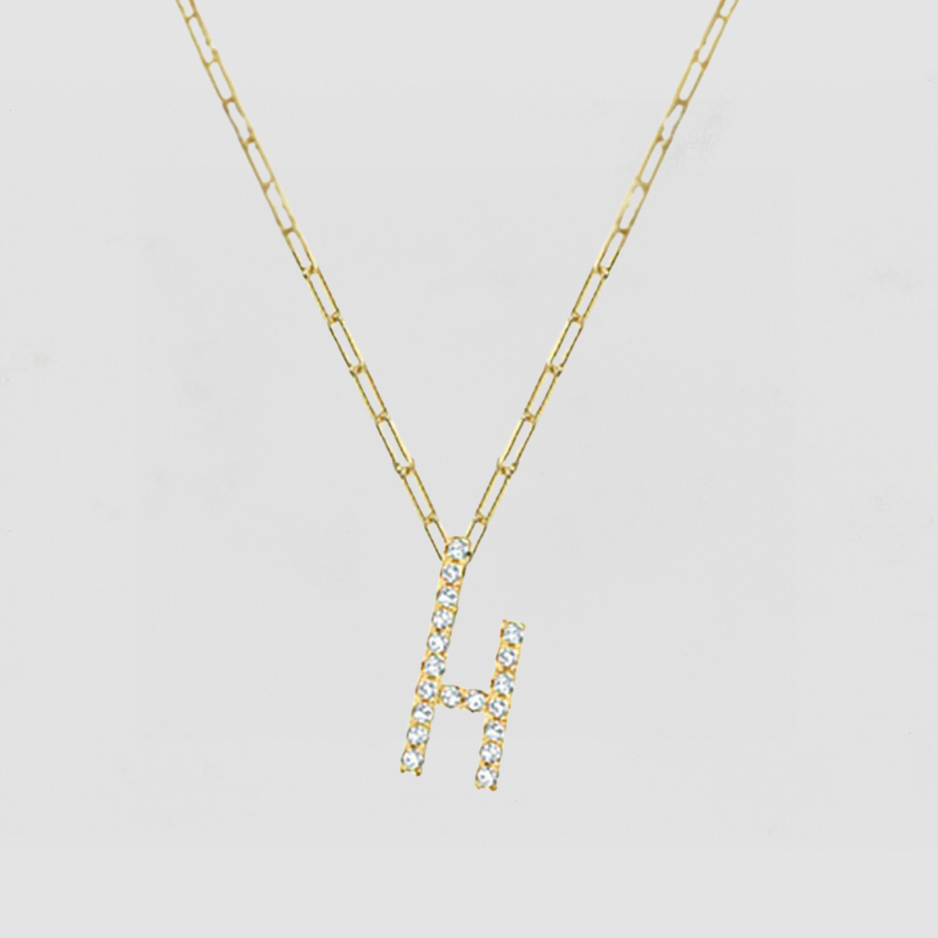 The Iced Out Reda Letter Necklace | 18Kt Gold Vermeil