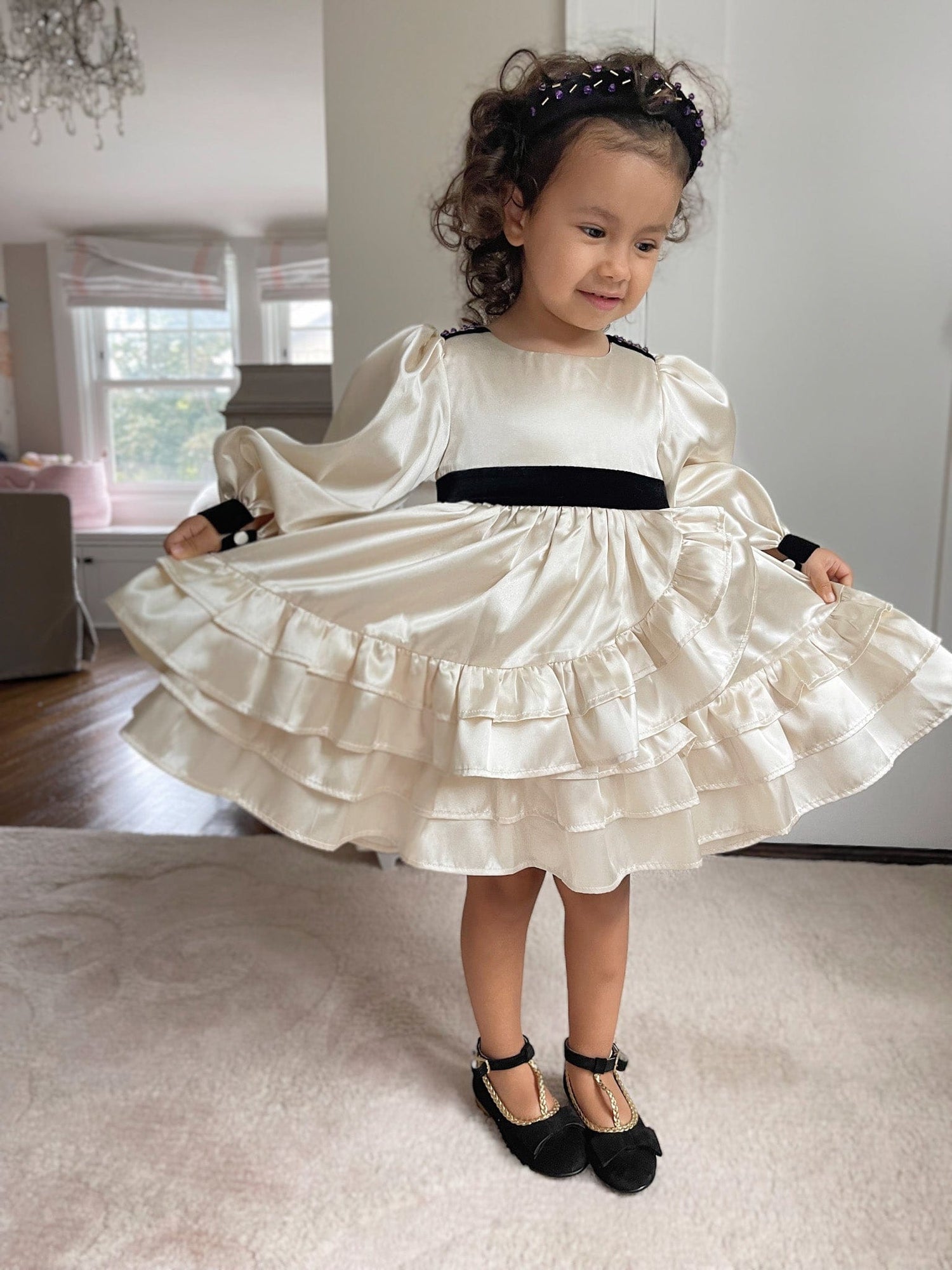 Evangeline Satin Dress - Petite Maison Kids