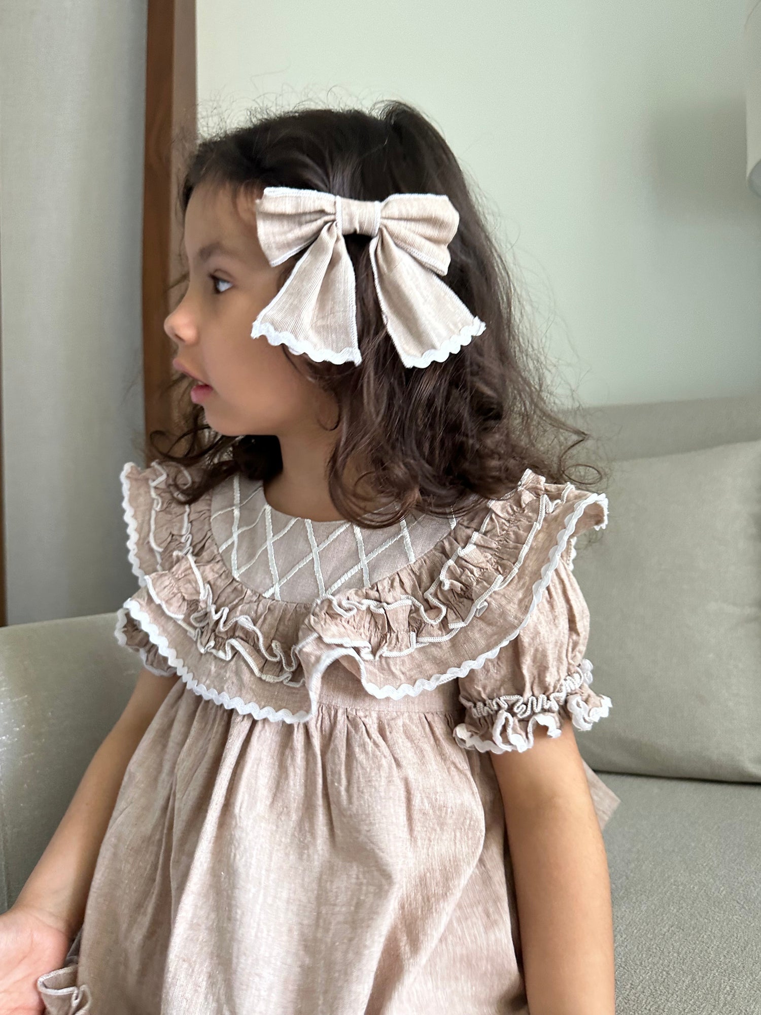 Ashlyn Linen Hair Bows - Petite Maison Kids