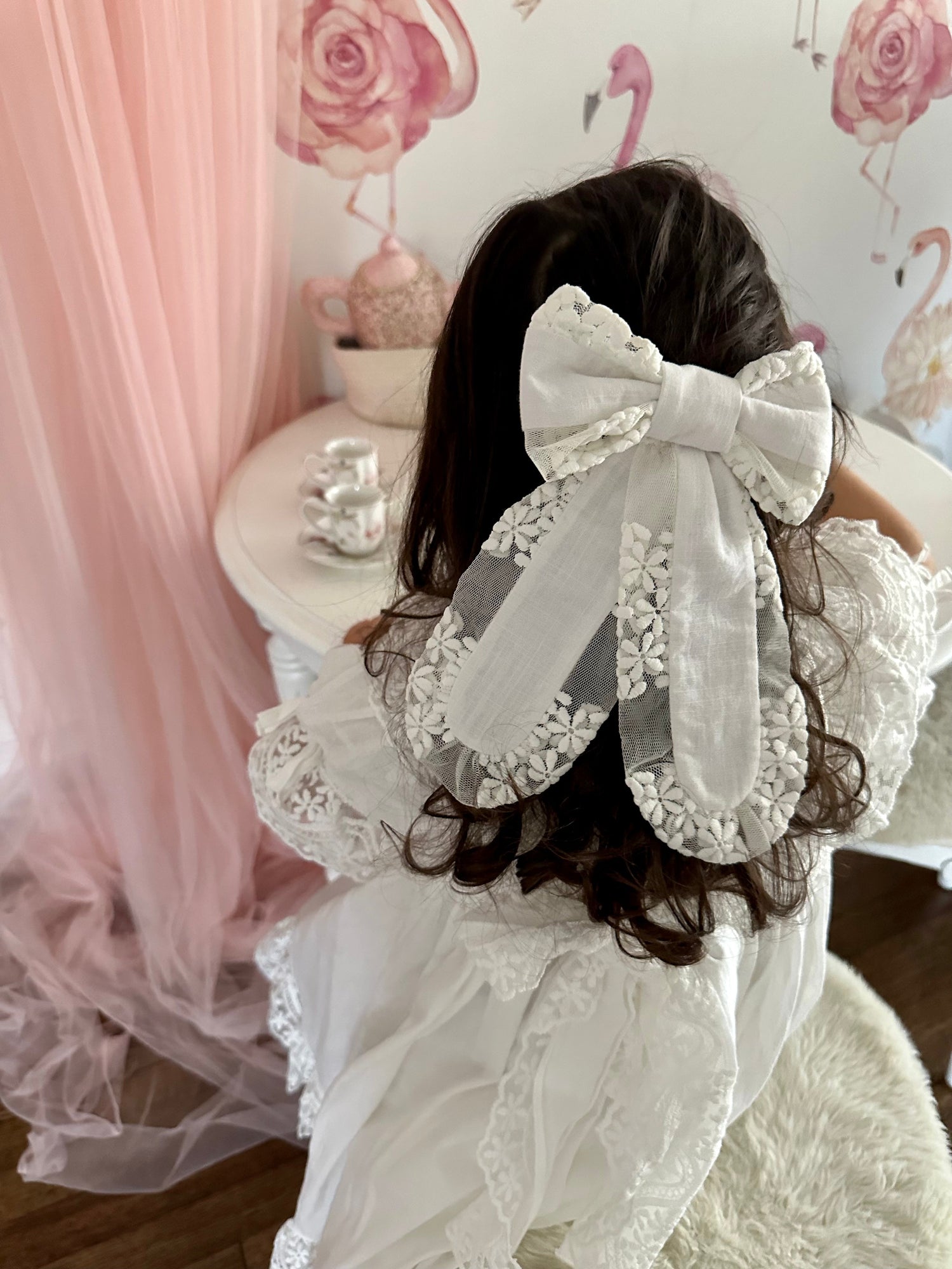 Katherine Linen Hair Bow - Petite Maison Kids