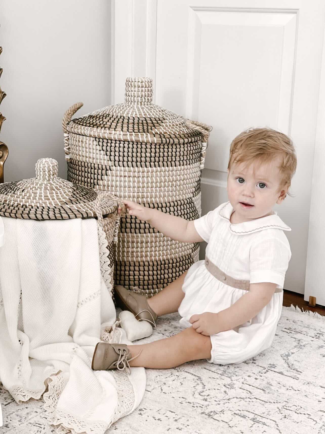 Ashton Linen Romper - Petite Maison Kids