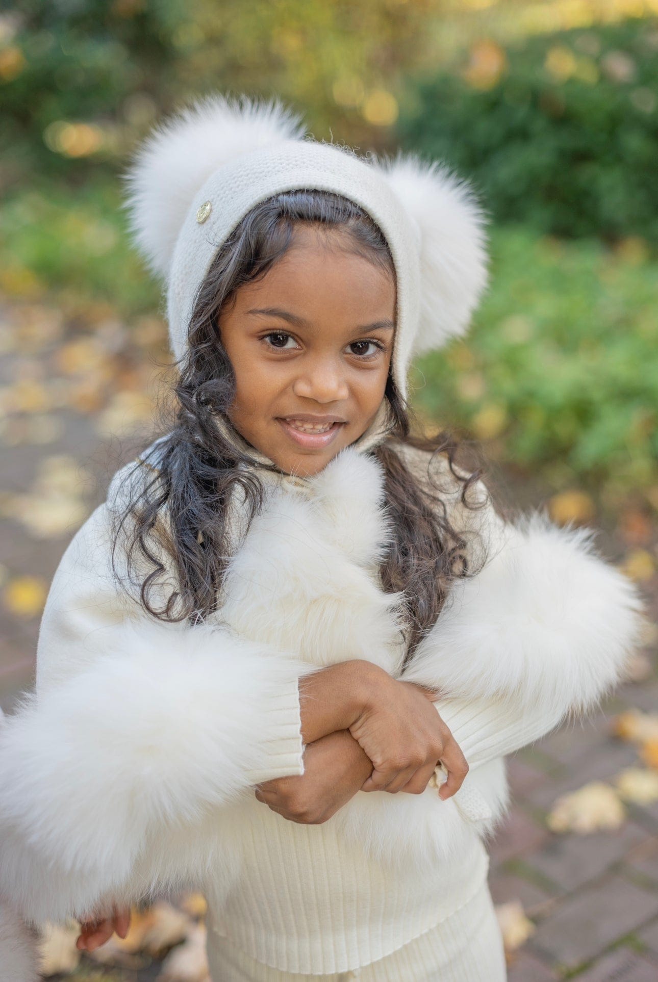 Honeycomb Cream Ivory Cashmere Bonnet | Ivory