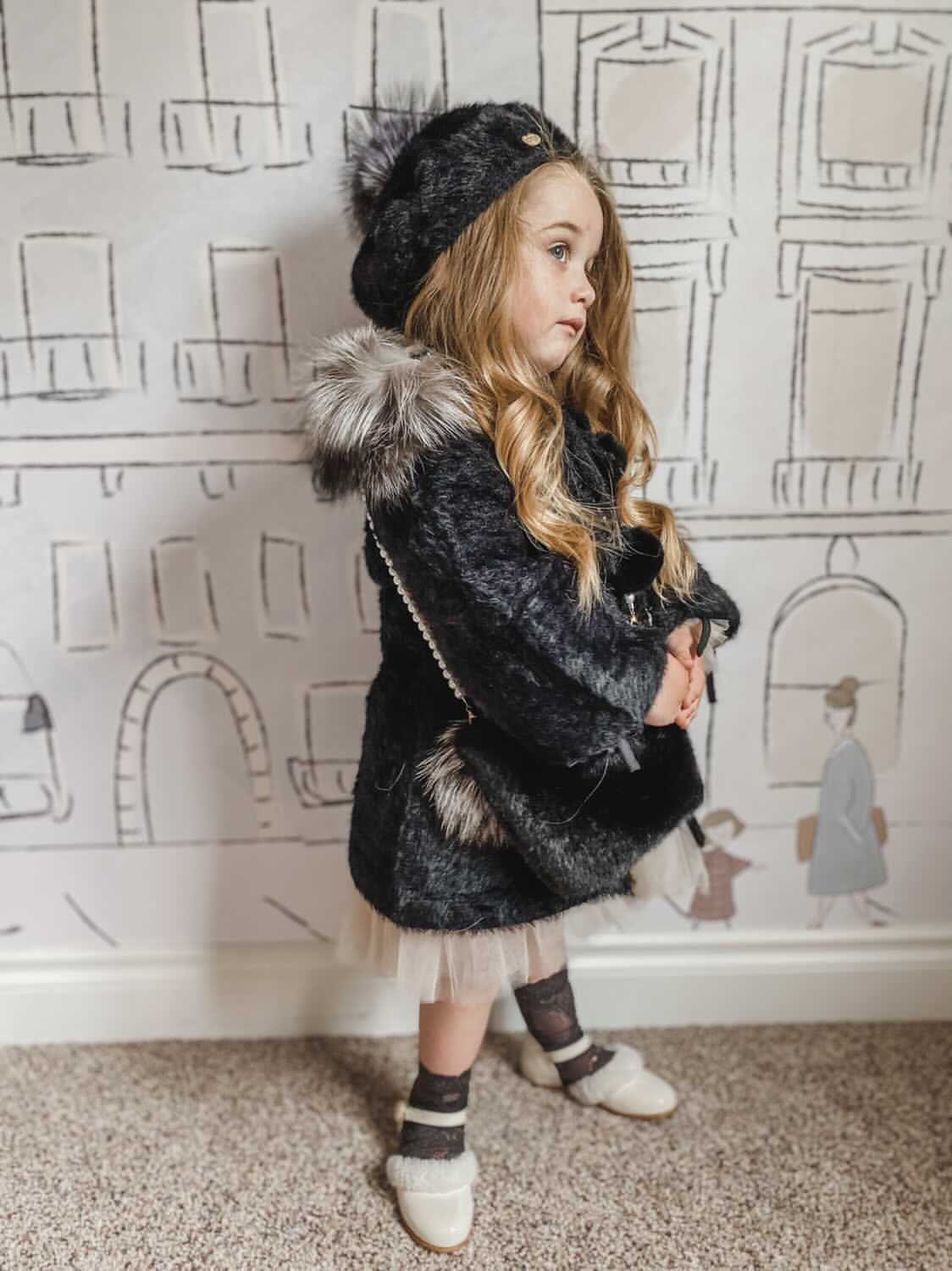 Milana Noir Sweater Coat - Petite Maison Kids