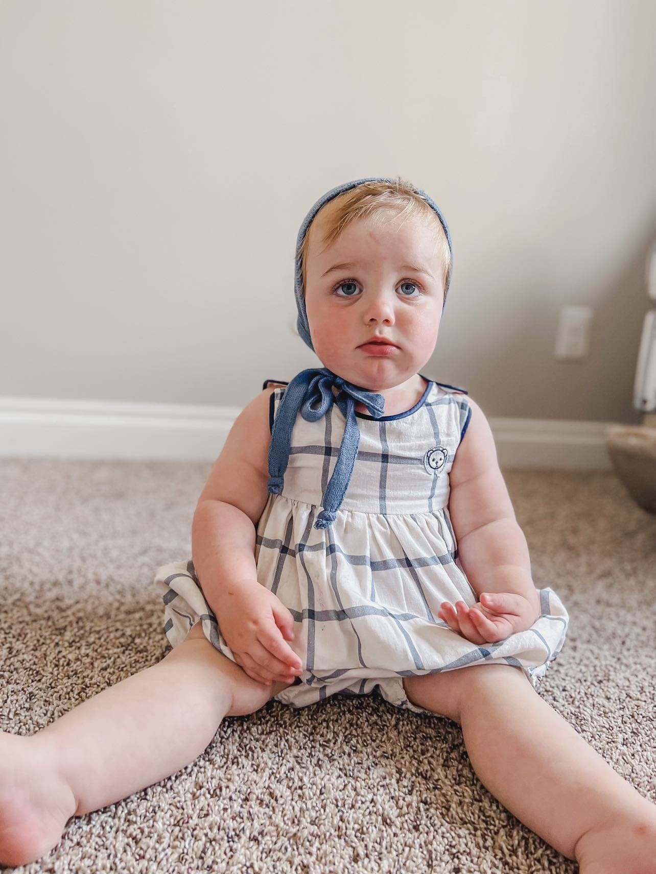 Checkered Linen Romper - Petite Maison Kids