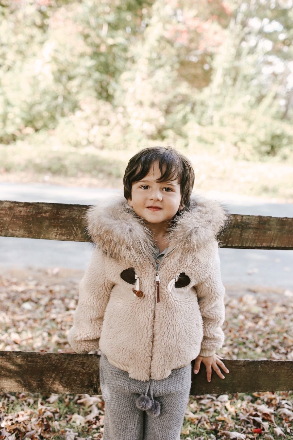 Shearling Camel Bomber Coat - Petite Maison Kids