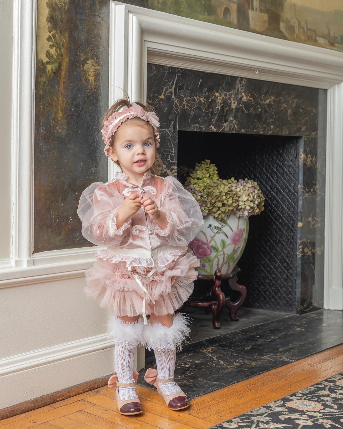 Clara Pink Velour Jacket and Bloomers Set | Pink