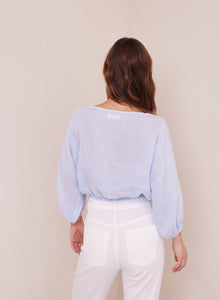 Tie Up Pullover Top | Perennial Blue