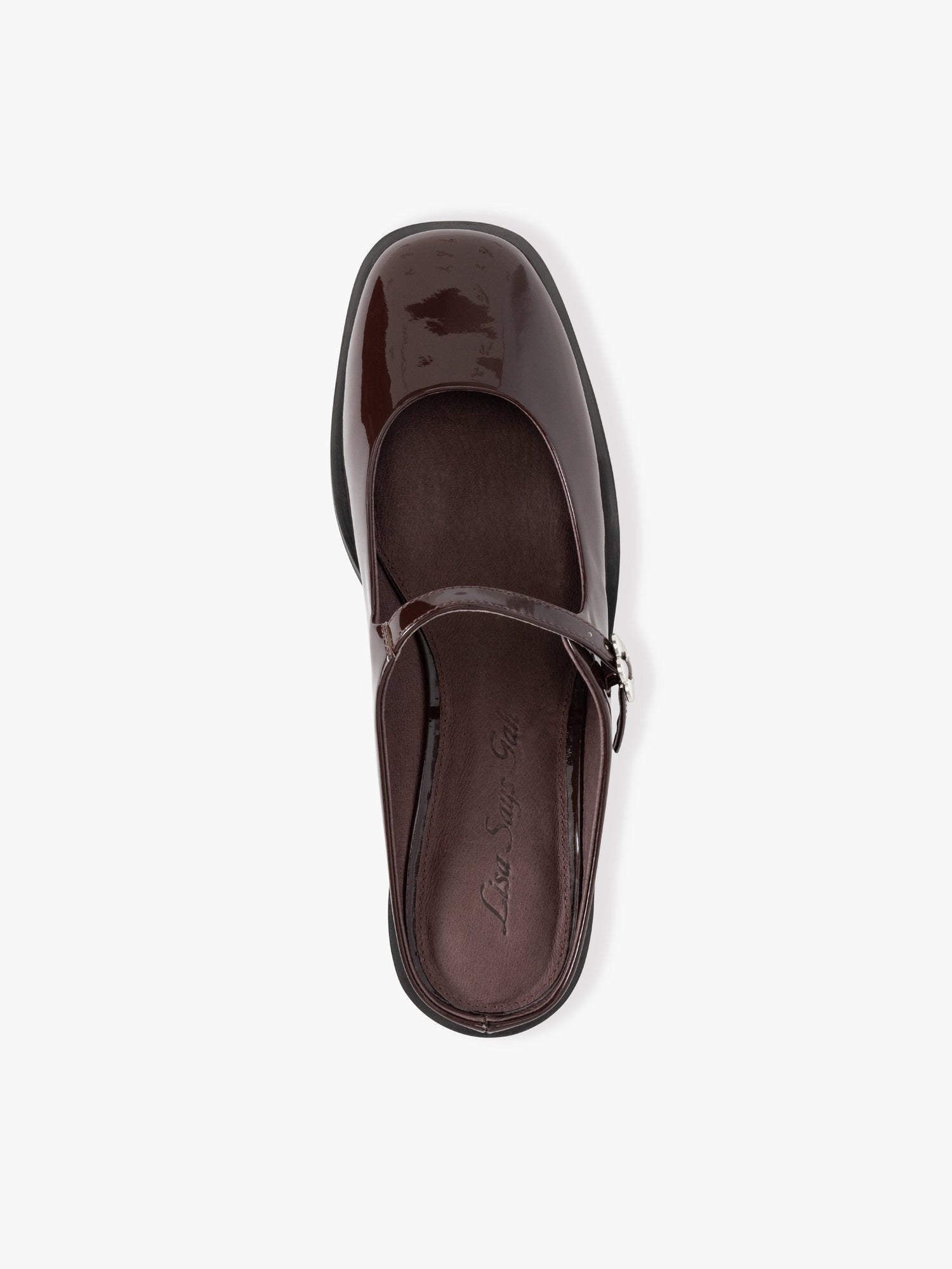Ella Mary Jane Mule | Chocolate Patent