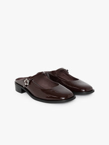 Ella Mary Jane Mule | Chocolate Patent