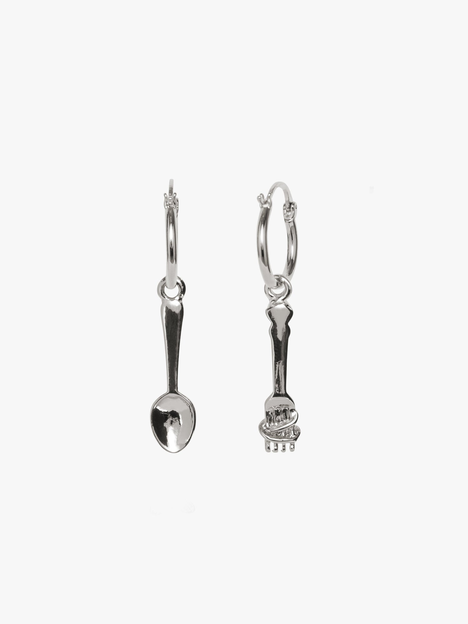 Fork & Spoon Hoops | Silver