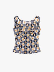 Jean Top | Navy Daisy Gingham