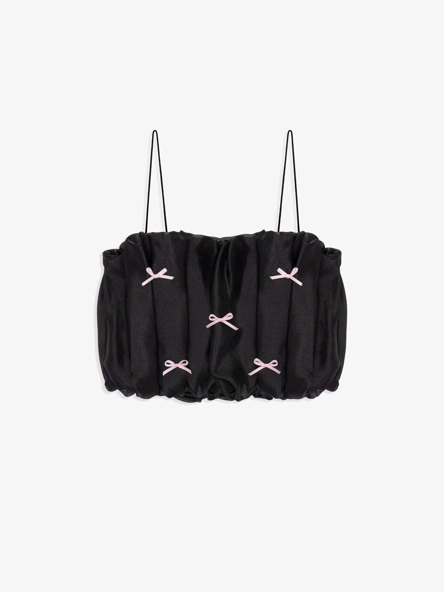 Jemma Bubble Top | Black Pink Bow