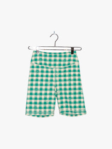 Organic Stretch Biker Short | Basil Gingham