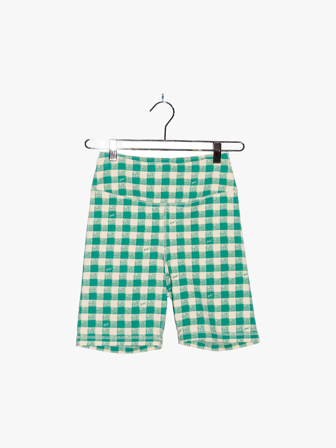 Organic Stretch Biker Short | Basil Gingham
