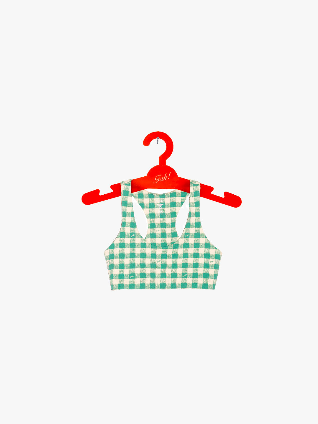 Organic Stretch Sports Bra | Basil Gingham