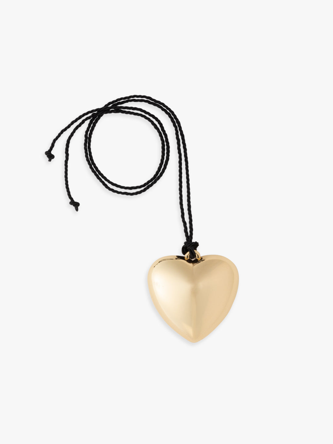 Puffy Heart Necklace | Gold x Black