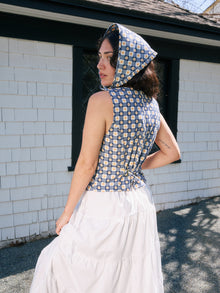 Riley Vest | Navy Daisy Gingham
