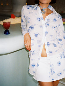 Tessa Button Down | Caviar Dreams Blue Multi