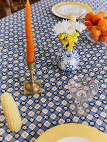 Tablecloth | Navy Daisy Gingham