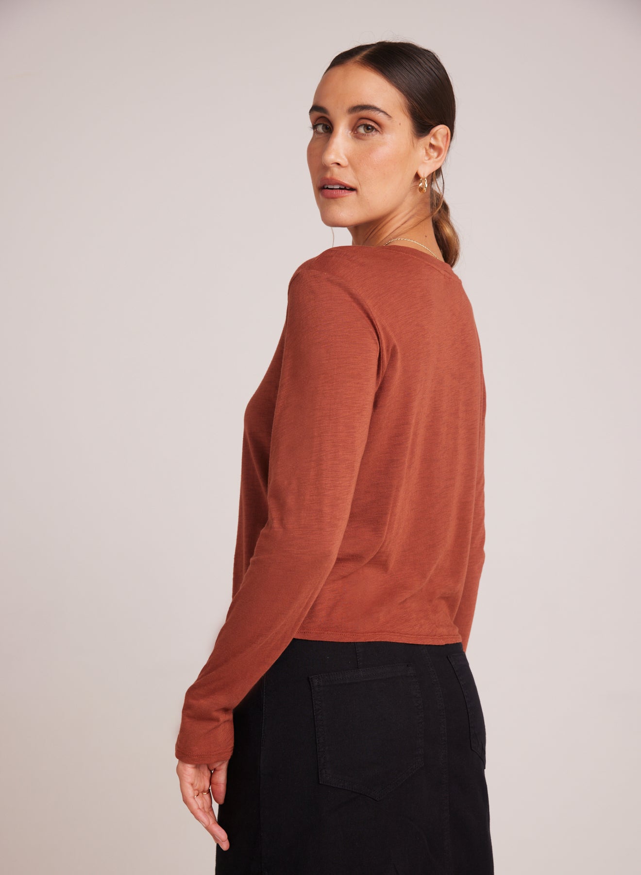 Long Sleeve Crew Neck Tee - Autumn Amber