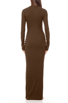 LONG SLEEVE TURTLENECK MAXI DRESS - ETERNE