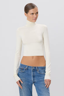 CROPPED FITTED TURTLENECK TOP - ETERNE