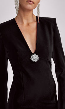 Lorenzo Crepe Dress | Black