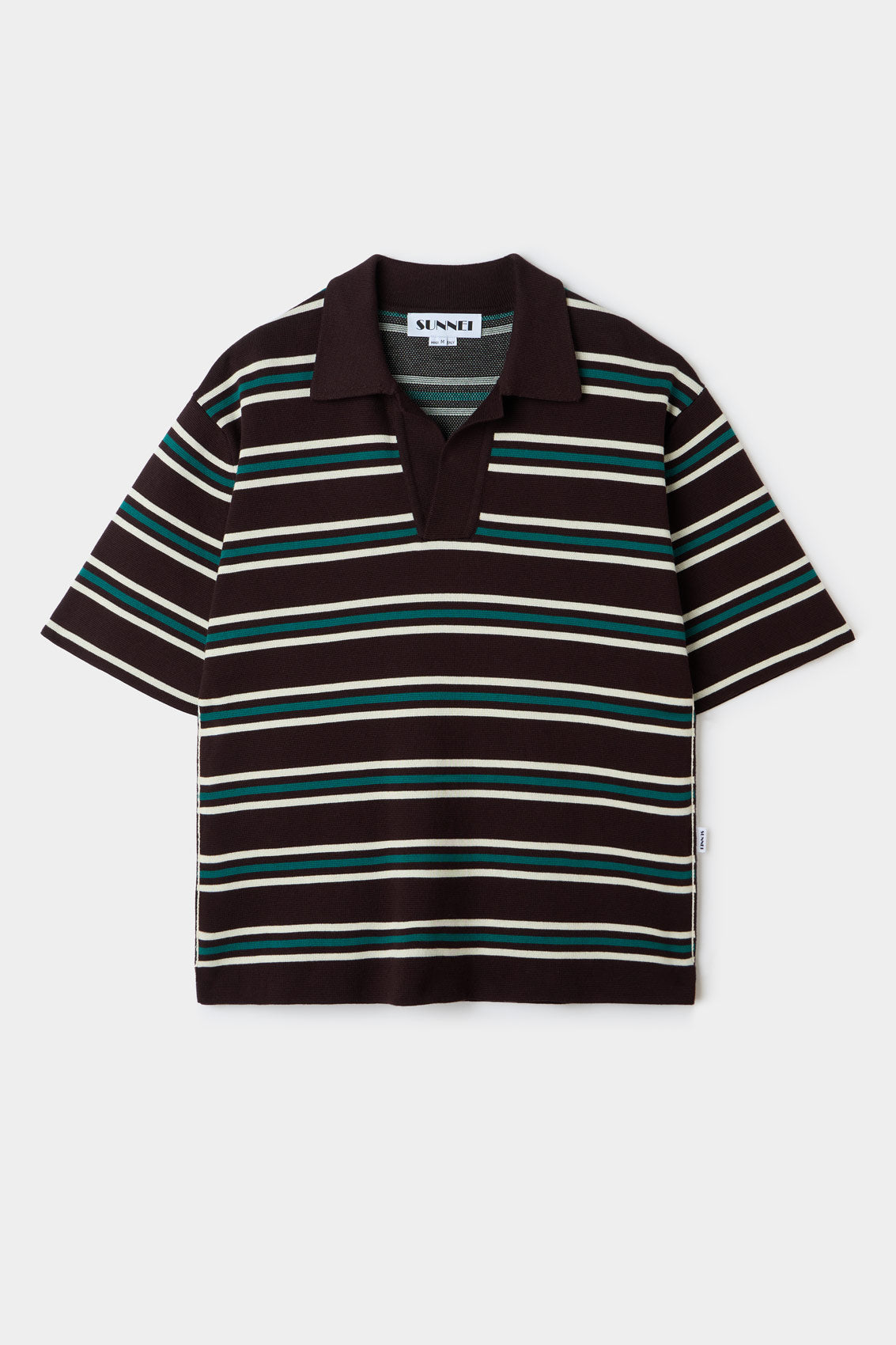 Knitted Polo | Unisex | Moka Brown Stripes