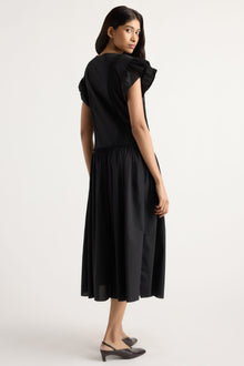 Arya  |  Margaux Ruffle-Sleeve Pleated Dress in Size Small in Size Small