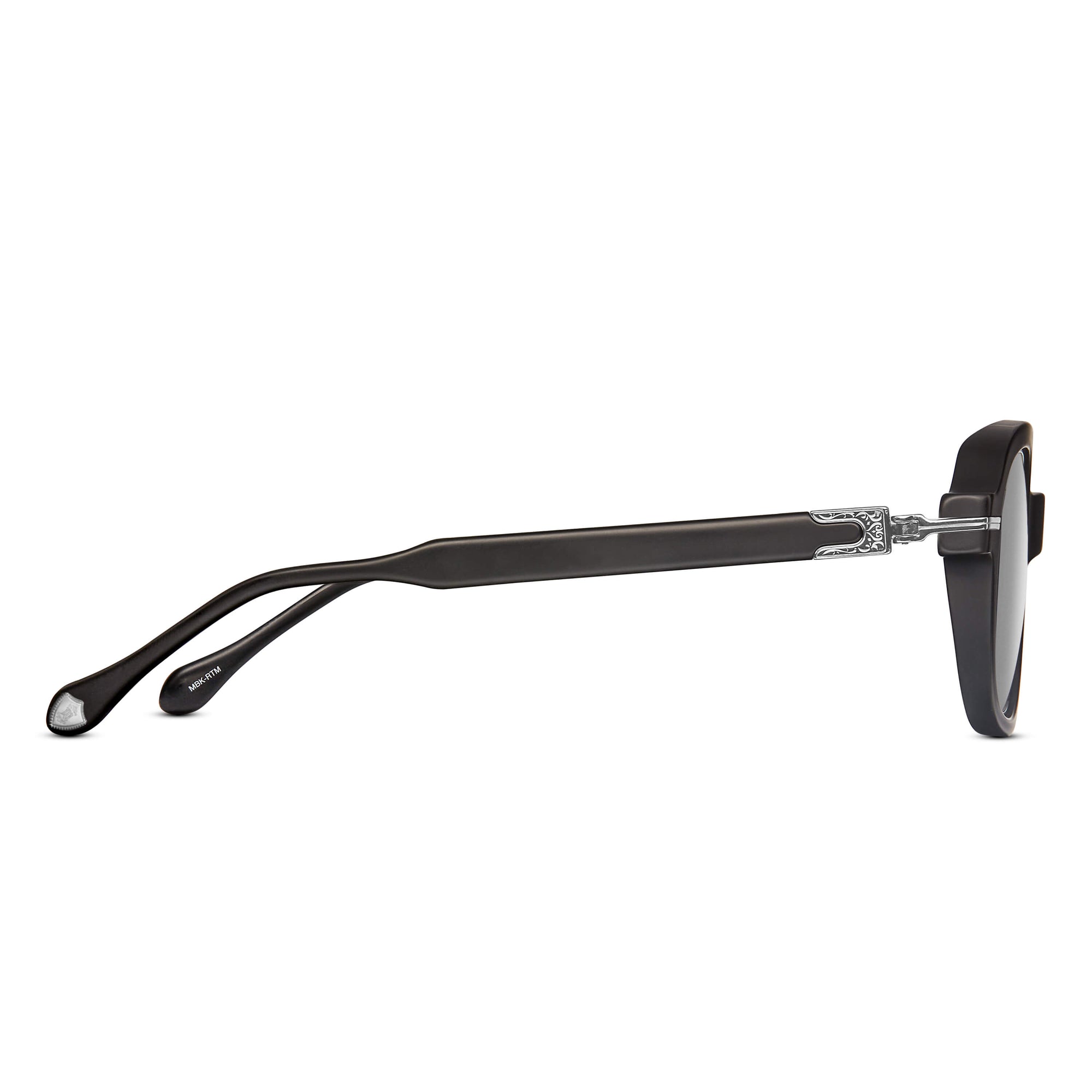 M2051 Square Sunglass | Matte Black - Ruthenium | Grey Lenses | 48M