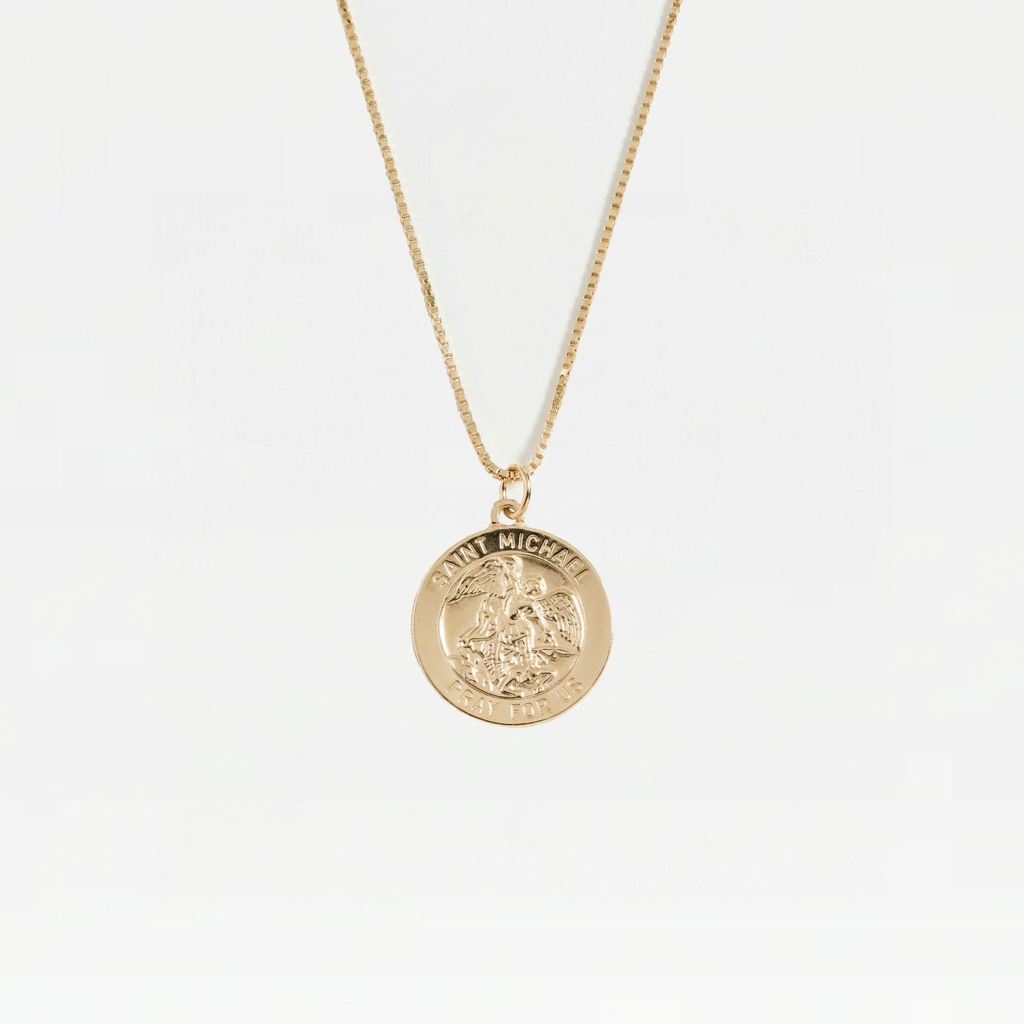 The Saint Michael Single Medal Necklace | Gold Plated