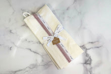 Kitchen Tea Towel | Vintage Merlot Red Stripe | Set of 2