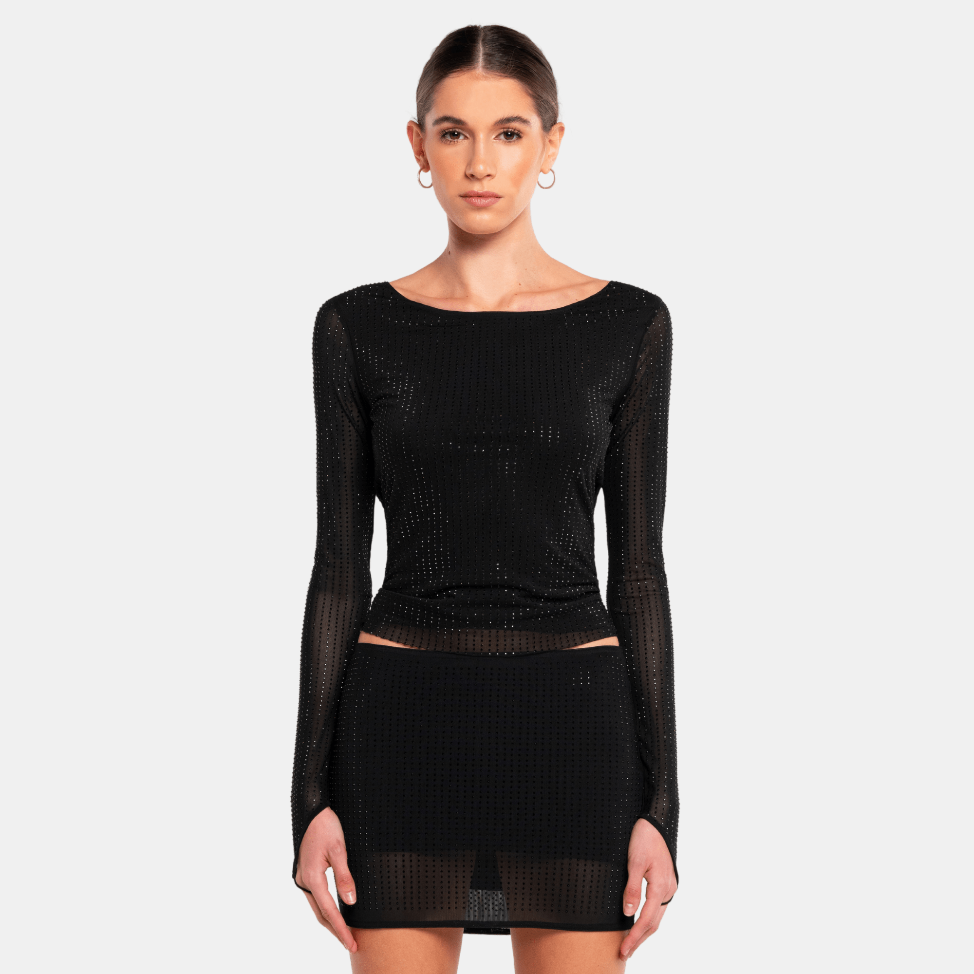 MESHA Rhinestone Blouse - OW Collection