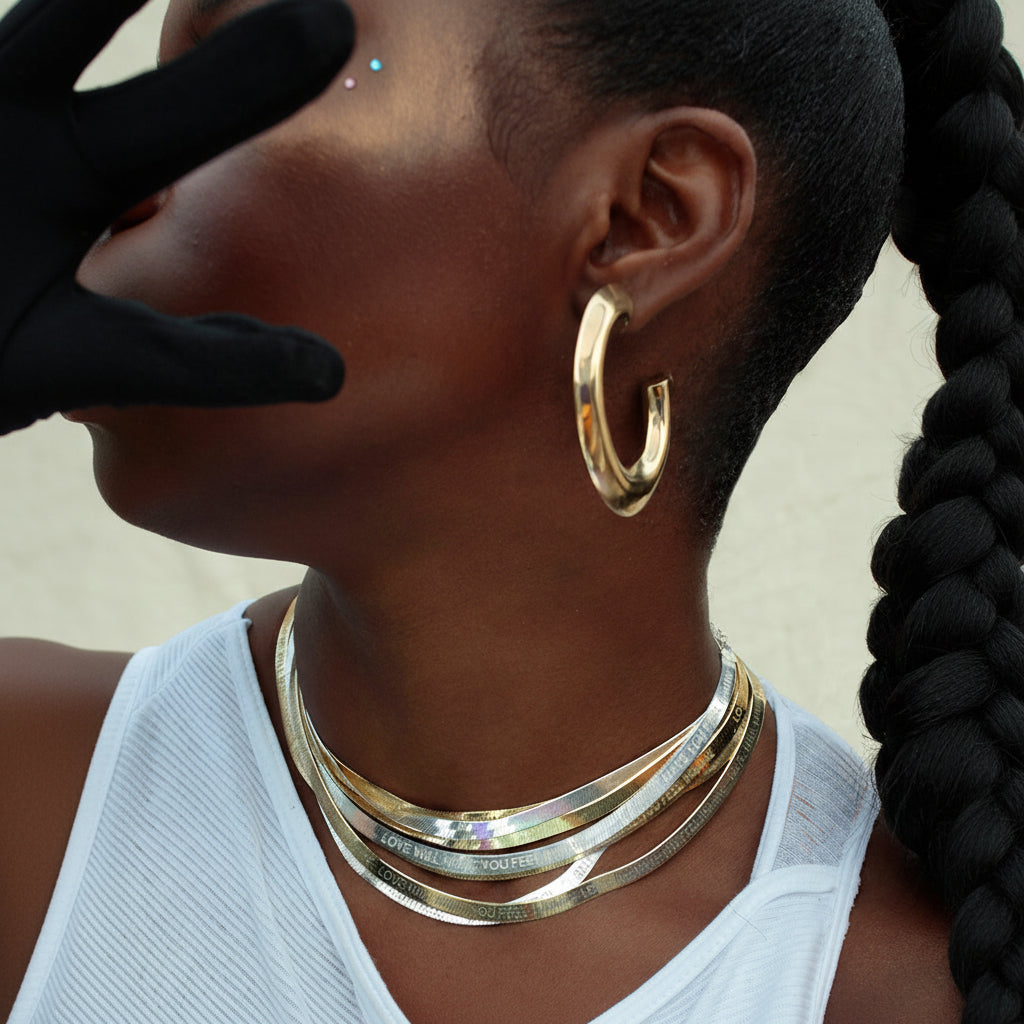 SHAMI JEWELRY HERRINGBONE POETRY CHAIN JEWELRY