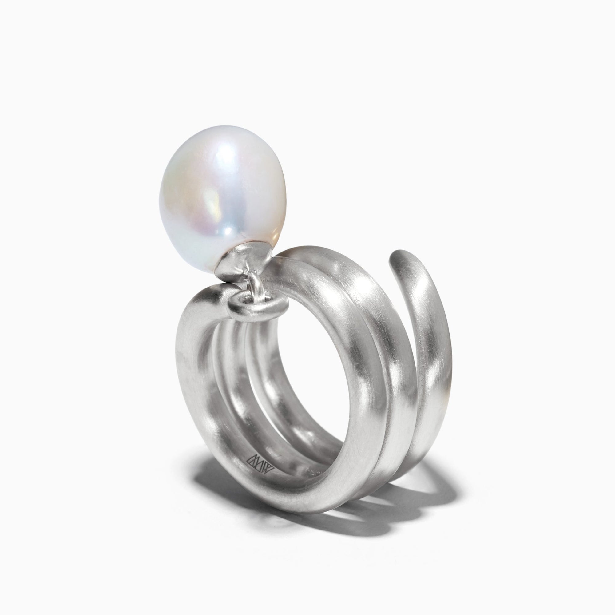 Cam Ring - Satin Finish | Silver | Freshwater Pearls