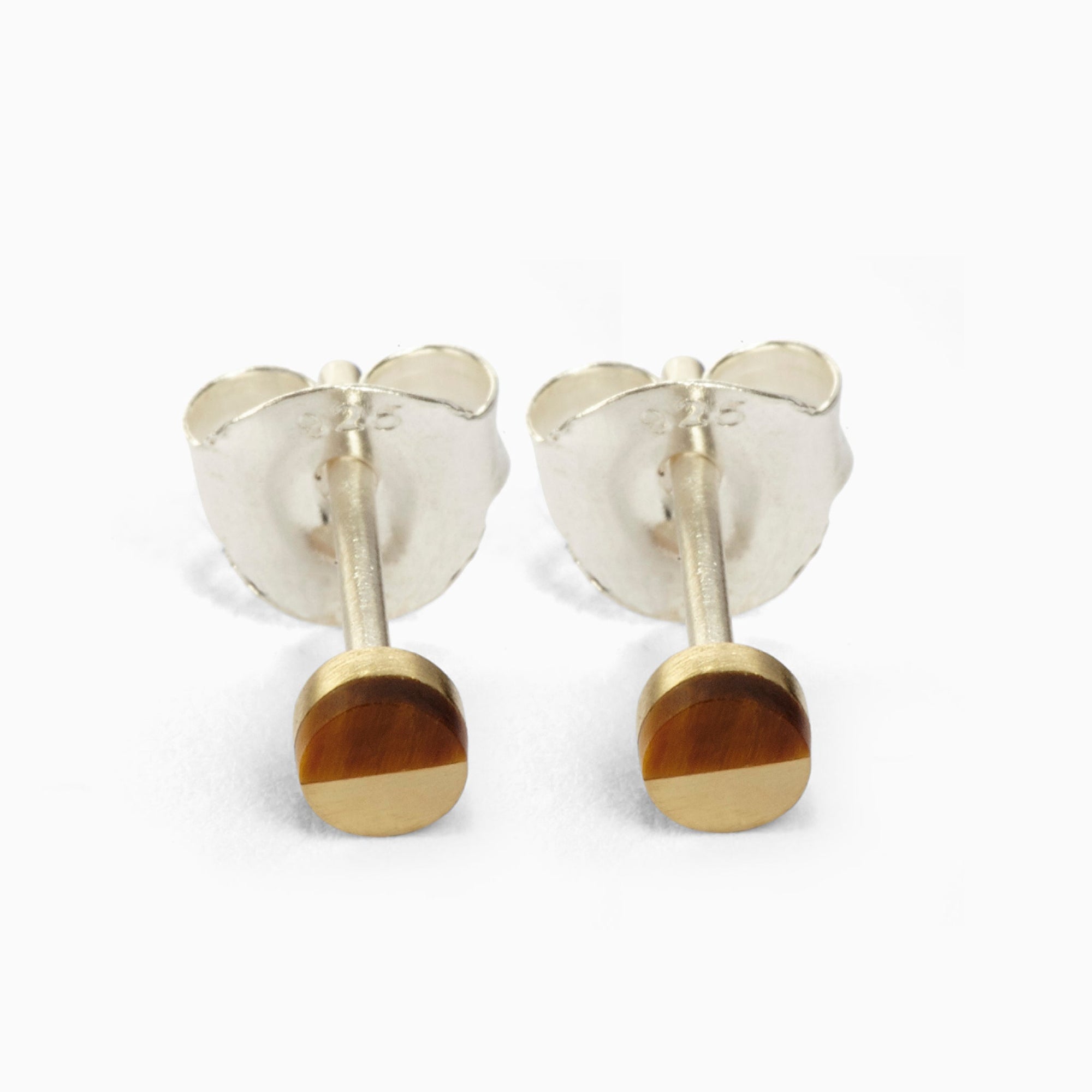 Circle Earrings | Brass | Tiger's Eye