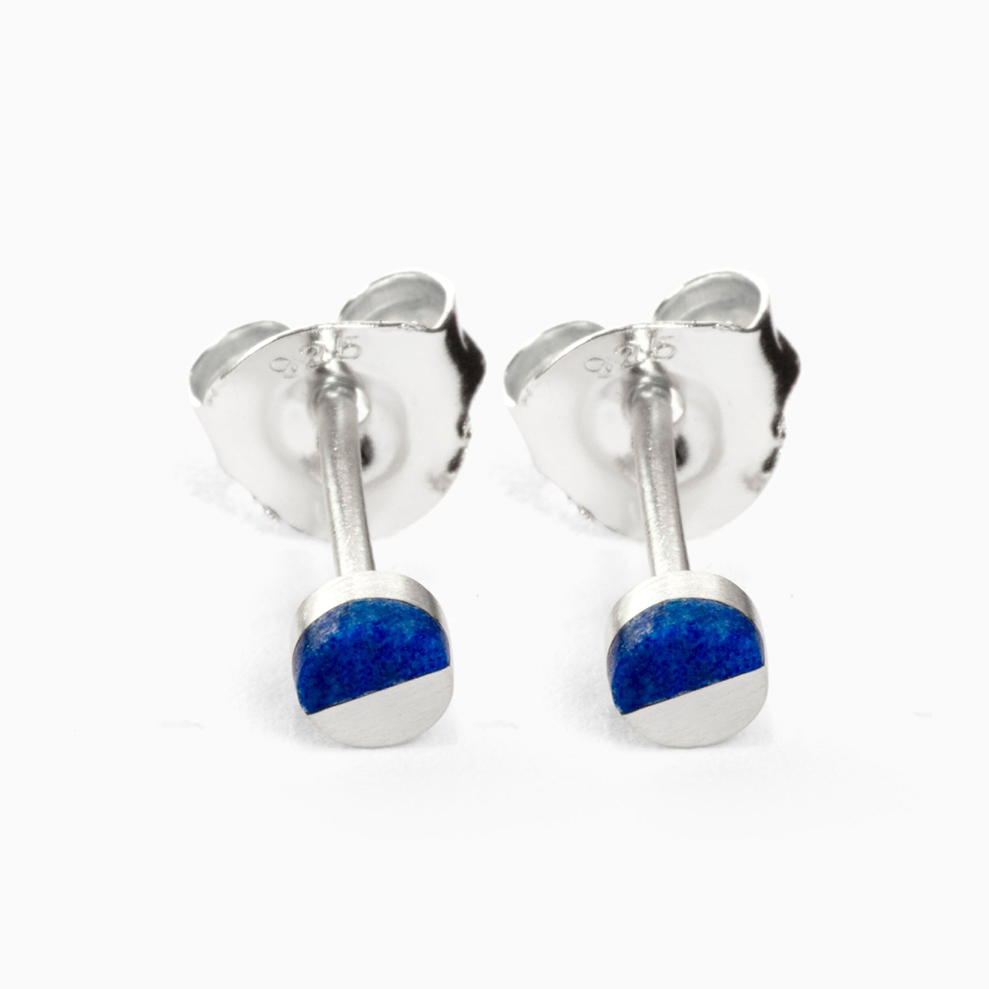 Circle Earrings | Silver | Lapis Lazuli