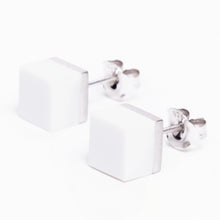 Cubic Earrings | Silver | White Agate