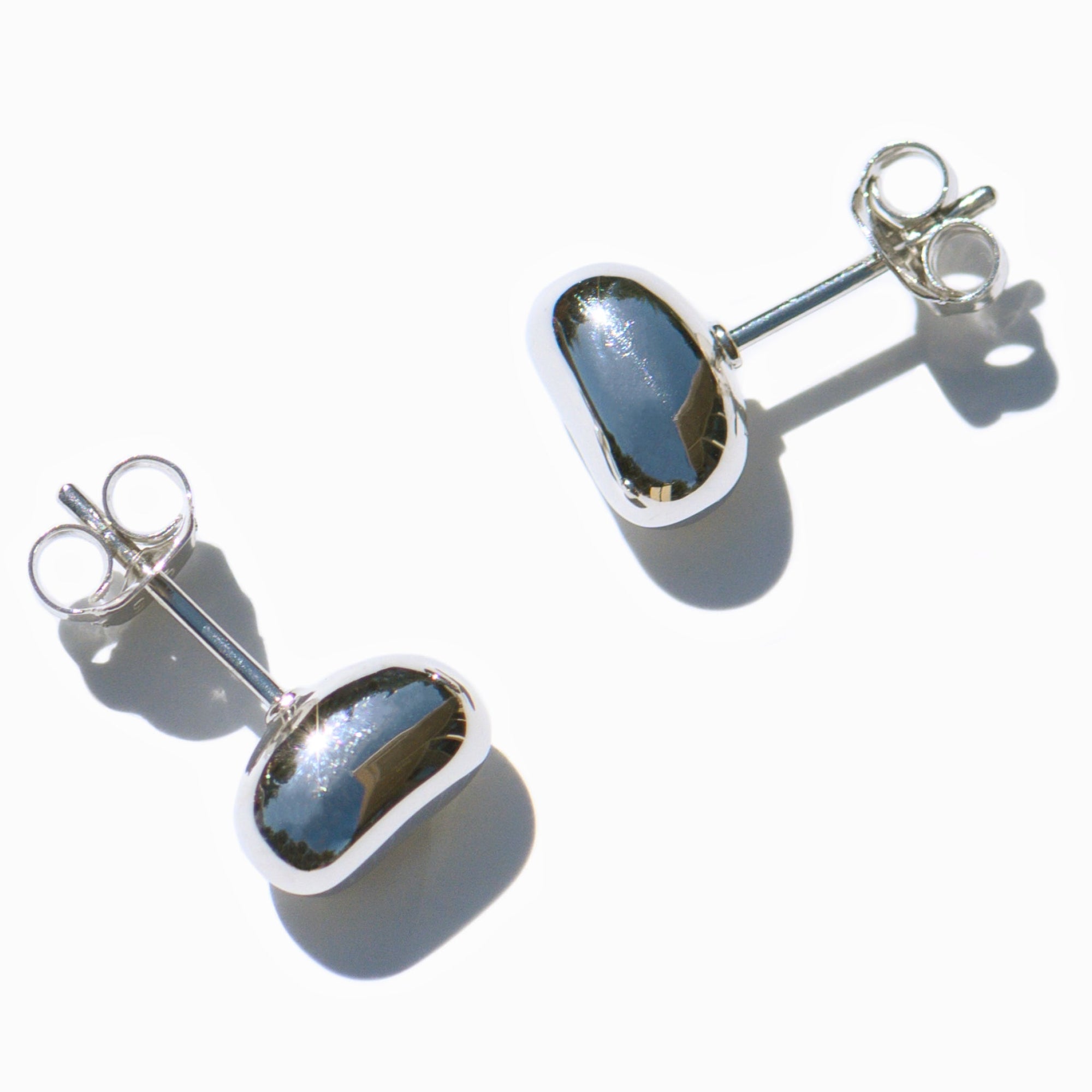 Mini Bean Earrings | Silver