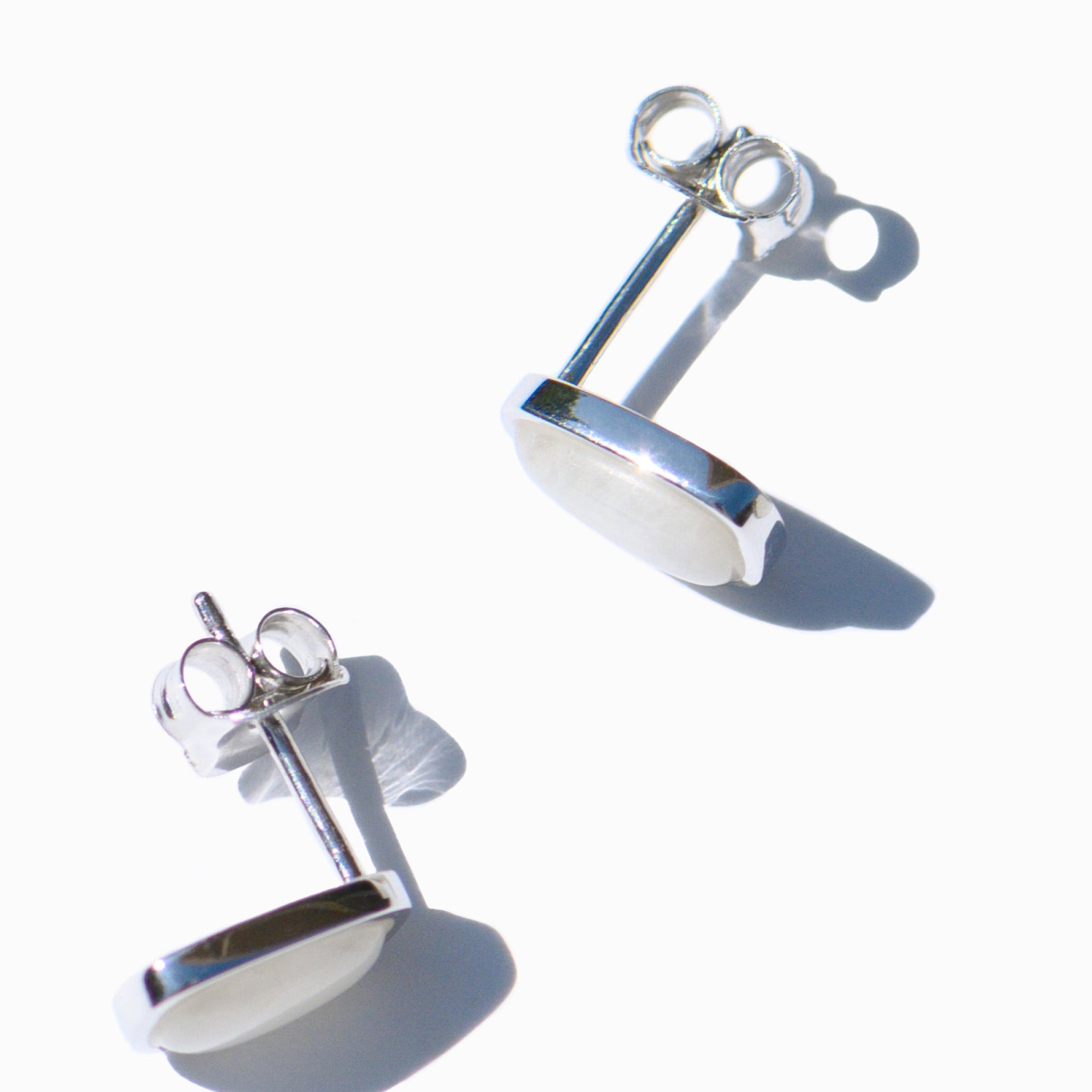 Nugget Earrings | Silver | Moonstone